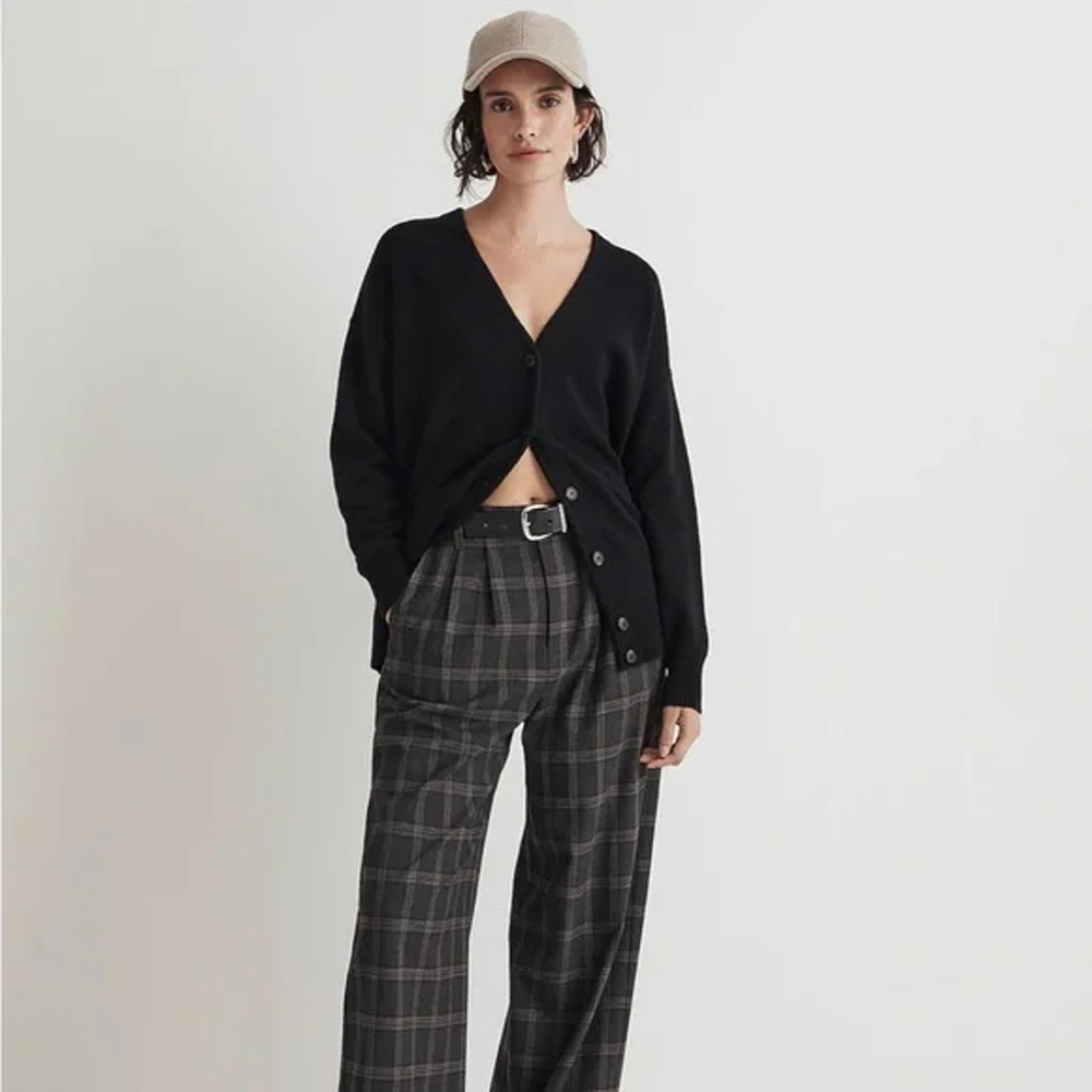 Madewell V-Neck Relaxed Cardigan Black XXS